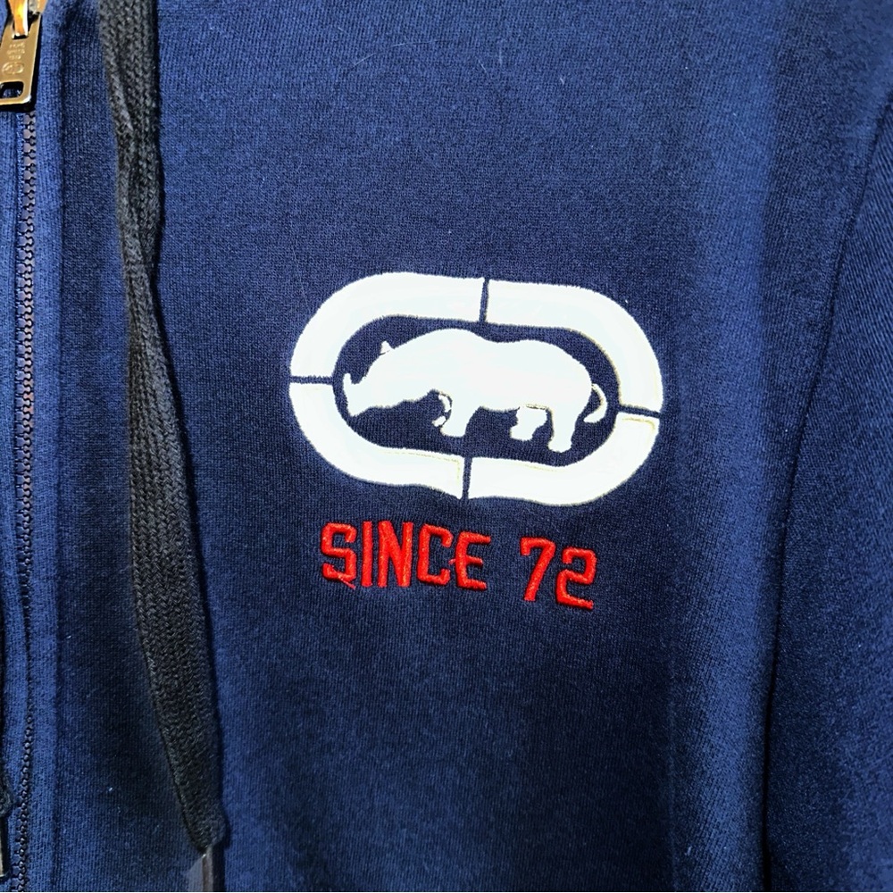 Ecko Unltd Rhino Zip Up Hoodie Navy Blue Casual Gorpcore Sz XXL - Picture 6 of 6